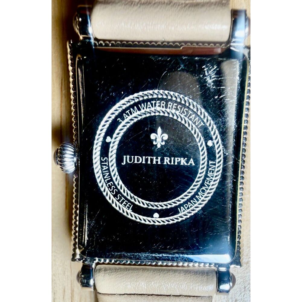 Authentic Judith Ripka Rectangular Cable-Edge Watch - Picture 5 of 6